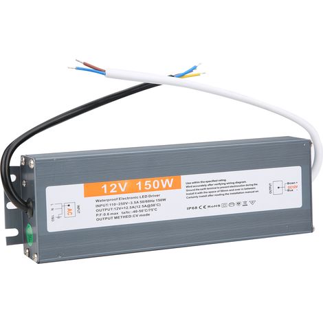 Alimentation LED ultra-mince et étanche 150 W AC170250V (50/60 Hz) (DC12 V) (1/5)