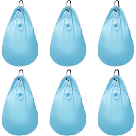 Sacs à eau anti-fuite pour bâche hivernale de piscine – Lot de 6, en PVC renforcé avec crochets intégrés (1/5)