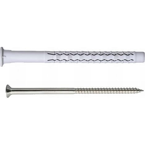 50 Chevilles Universelles Longues - Ã extension - vis tête fendue acier Torx - diamètre 10 mm - Longueur 80 mm mm - Diamètre 10 mm