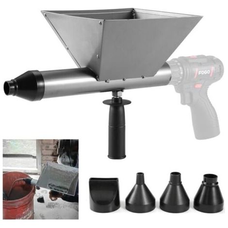 Pistolet extrudeur, pistolet à mortier électrique rapide et efficace avec 4 buses, outil de finition pour les chantiers de construction (1/5)