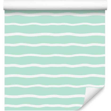 Papel pintado de rayas blancas para salón y dormitorio, 50x1000 cm. (1/5)