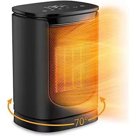 Chauffage céramique avec télécommande 1500W électrique, chauffage vertical domestique au gaz de salle de bains, chauffage instantané à tête secouante (1/5)