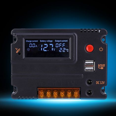 Solarmodul-Regler 10A mit LCD-Hintergrundbeleuchtung für Lithium-Eisenphosphat-Batterien der Serien 4/8 (1/5)