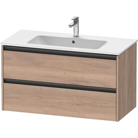 Duravit Ketho.2 Waschtischunterbau wandhängend, 2 Schubkästen,