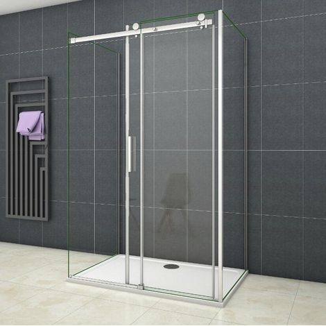 U-Form Kabinen 90x160x90cm (Seitenwand 90cm)Schiebetür 6mm ESG Sicherheitsklarglas Kabinen Duschwand (1/5)