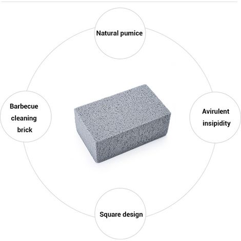Lot de 4 blocs de nettoyage pour barbecue, pierres ponces réutilisables pour détartrer et nettoyer les grilles, éliminer les taches et nettoyer votre barbecue. (1/3)