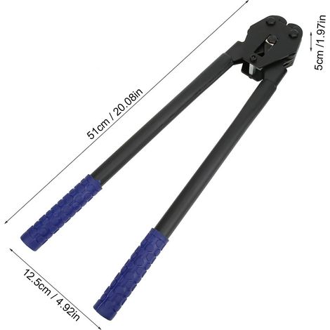 Manuelles Crimpwerkzeug für 12–19 mm PP/PET-Bänder – Werkzeug zum Verpacken und Versiegeln von Bändern – Blau