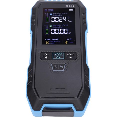 Compteur champ électromagnétique 4 en 1 détecteur EMF RF température avec écran courbe 2.4" ABS 1000mAh Type C (1/5)