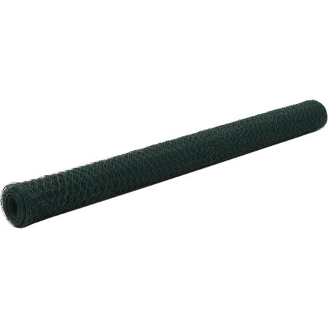 Recinzione in Rete per Pollaio in Acciaio e PVC Verde varie dimensioni dimensioni : 1.5x25 m