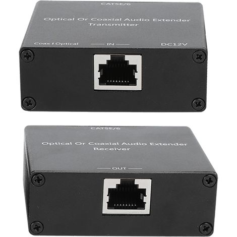 Décodeur Audio Numérique avec Convertisseur Fibre Optique/Coaxial pour Câble Ethernet Cat5e/6 - Prise Européenne (1/5)