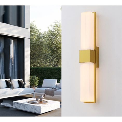 AUTRUCKER Applique murale LED moderne pour couloir intérieur et extérieur, veilleuse pour escalier et chevet de chambre, double tête, or-14W, lumière chaude (1/5)