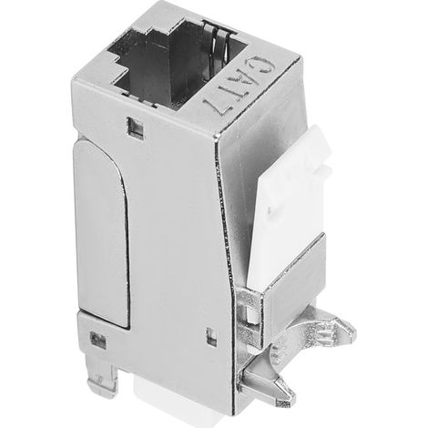 Module réseau CAT7 Gigabit à angle droit, sans outil de sertissage, RJ45 blindé, module d'information (1/5)