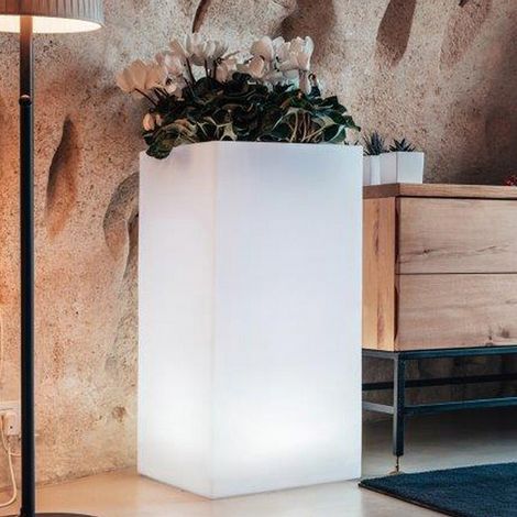 1PZ VASO HOME LIGHT CUBO CM. 40X40X80H BIANCO