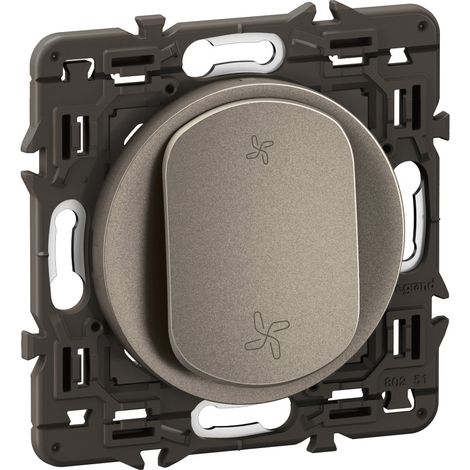 Legrand - Poussoir VMC Céliane enjoliveur Titanium et support (1/2)
