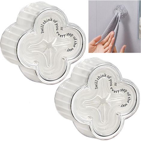 Accroche Torchon Cuisine Porte Crochet - jeu de 2 Pièces, Couleur Transparente, Adhère Parfaitement à Toutes les Surfaces Lisses, Durable, sûr, pas de Bords ou de Coins Tranchants (1/5)