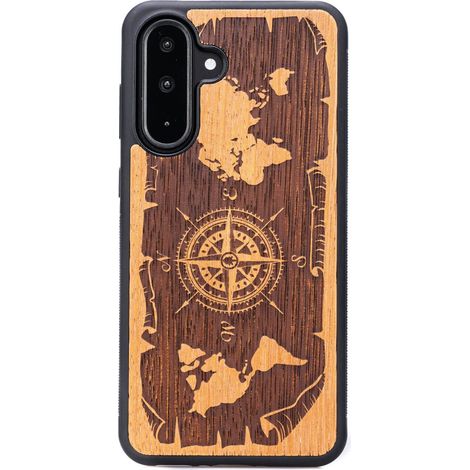 Custodia in legno Bewood per Samsung Galaxy A36 5G WIND ROSE MERBAU (1/5)