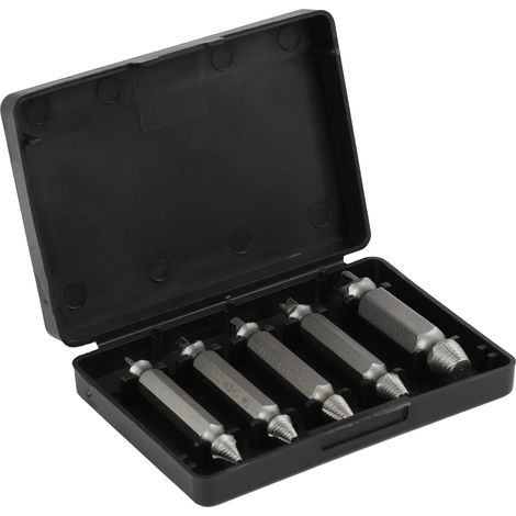 Set of 5 damaged screw extractors, stripped bolt extractors, compatible with all drills, broken bolt extractors (1/5)