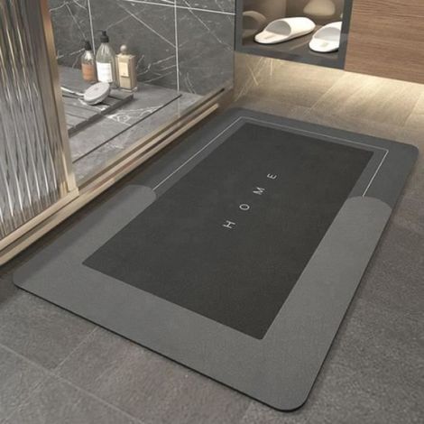 Tapis de Bain Antiderapant - - Super-absorbant - Gris - 40 60cm (1/4)