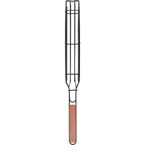 Grille 1 pièce, grille en fer, pince pour hot-dog, cage à saucisses avec manche en bois, pince pour grille épaisse (1/4)