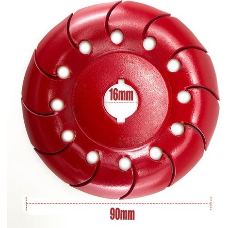 Disque de coupe spécial rouge 90 mm pour meuleuse d'angle, fraise à profiler, fraise à sculpter le bois, fraise à tailler, disque à douze dents, fraise à ébavurer (1/5)