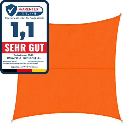 Wasserabweisendes Sonnensegel Orange 3 x 3 m