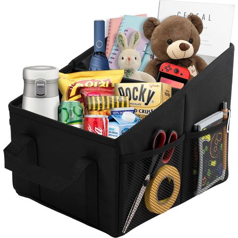 Organisateur Voiture,Multi-compartiments Pliable Organisateur Voiture Arrière avec Poignée pour Sièges Avant et Arrière,Rangement voiture pour Jouets,Vêtements,En-cas (1/5)