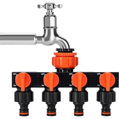 Verteiler 4 Wege Wasserhahn Splitter robust auslaufsicherer