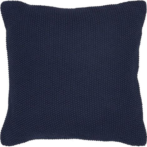 KAPAS - Coussin Déco Carré 100% Coton Recyclé Bleu Marine (1/4)