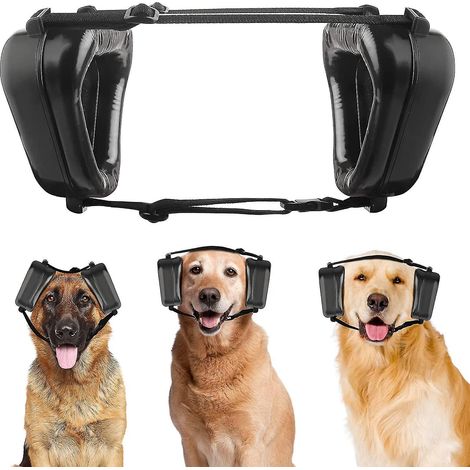 Casque antibruit pour chien, protection contre le bruit, tour de tête de 43 à 61 cm, idéal pour les fêtes et les voyages en avion (noir).