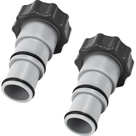 Adaptateur de tuyau de pompe fileté de rechange Intex - Pour tuyau de 1,5" et 1,25" - Série A 25077RP 8" Gris Lot de 2 (1/5)