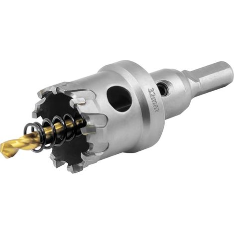 32mm Scie Cloche de TCT Carbure en Métal, Tungstène Foret Trépans pour Métal, l'acier inoxydable, fonte, fer, Aluminium, laiton et plastique (1/5)