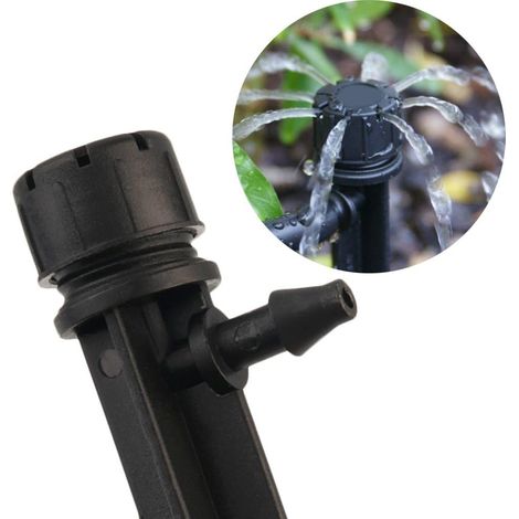 Lot de 50 - 360 Degrés Irrigation Goutte Kits Arrosage Micro Arroseur - 13 cm Noir Réglable Goutte Émetteurs Micro Flow System Self (1/5)