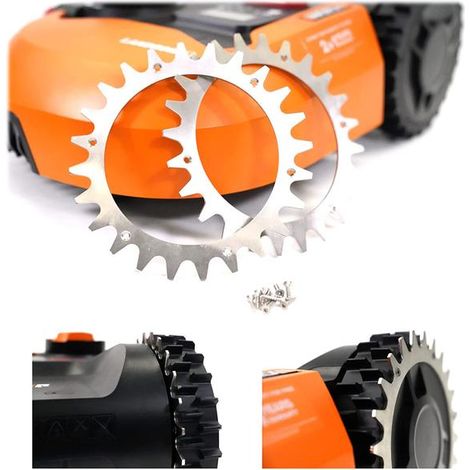 Roues antidérapantes à pignon de traction pour robot tondeuse Worx Landroid - Type L 225 mm, lot de 2 (1/4)