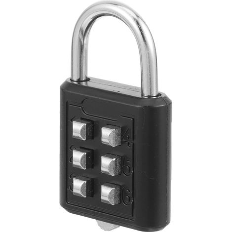 Cadenas à Combinaison en Alliage de Zinc Noir Couleur Aléatoire Antivol et Facile à Ranger 6 Chiffres pour Clôtures et Abris Extérieurs (1/5)