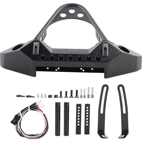 Pare-chocs avant métallique avec 2 feux LED pour voiture RC Traxxas TRX-4 1/10 - Noir (1/5)