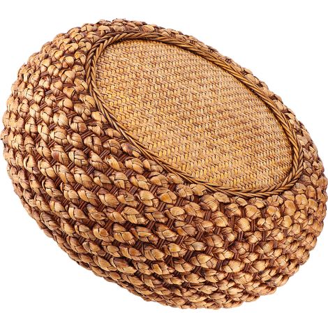 Coussin de sol rond de style japonais pour salon, balcon ou tatami, couleur café (1/5)
