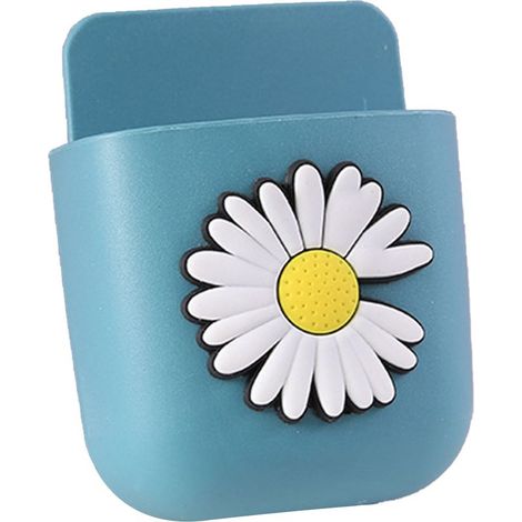 Dekorative Wandaufbewahrungsbox mit blauem Gänseblümchenmuster für Handy und andere Gegenstände (1/2)