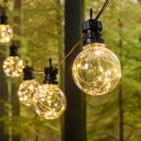 Guirlande style guinguette vintage 5M 10 globes G80 fil lumineux micro led Blanc chaud 31V  Lotti