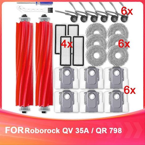 Pièces de rechange pour 35A / QR 798 aspirateur Robot pièces, Main brosses, filtres HEPA, lingettes, sacs à poussière (1/5)