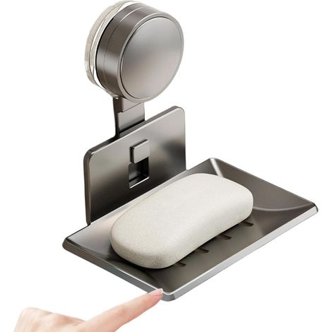 Porte-Savon Ventouse Montage Mural imperméable sans perçage Support à Savon Ventouse Douche Pour Maison, Salle De Bain, Buanderie, Cuisine, Dortoir, Salle De Sport, Carrelage, Verre, (1/5)