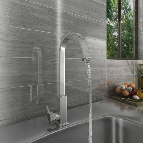 Modern Swivel Spout Solid Brass Tap Single Lever Kitchen Sink Mixer Faucet