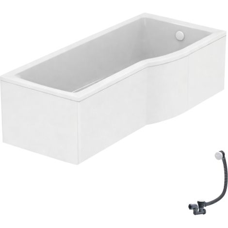 IDEAL STANDARD Connect Air Bañera/Ducha derecha de 170 x 80 cm + faldón + desagüe, color blanco