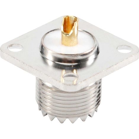 Connecteur coaxial UHF SO-239 femelle, forme carrée, à souder, pour radioamateur. (1/5)