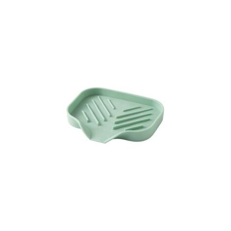Hellgrüner Silikon-Schwammhalter (12,5 x 10 x 1,7 cm) inklusive Ablageschale für Spülbecken und Seifenbürste, geeignet für Küche und Bad. – Crezuo