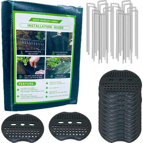 Toile de Paillage 2x10M - Geotextile de Paillage Contre Les Mauvais Herbes en 95g/m² Fibres de Polypropylène Tissées Perméable à l'eau,Résiste Rayons UV,Anti Repousse Toiles de Paillage (1/5)