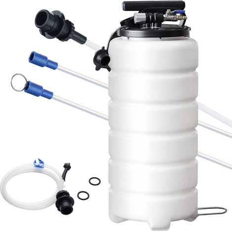 Extracteur de fluides 15 L pneumatique ou manuel, vidange d'huile sous vide avec jauge et tuyau d'aspiration (1/5)