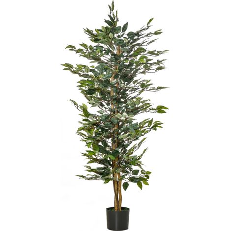 Albero ficus artificiale decorativo 150 cm in vaso di plastica HOMVRA (1/5)