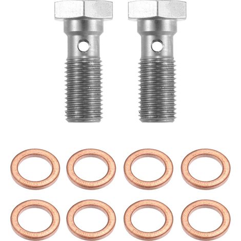 2Pcs Boulon Banjo AN3 3/8-24 Pour Système De Freinage Argenté, Doré, AN3 (3/8-24), Rondelle 10mm, Tête 16mm, Pour Système Freinage Et Moteur (1/5)