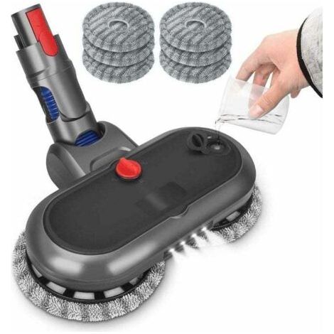 QORVA-Tête de Balai Electrique pour Dyson V15 V11 V10 V8 V7 Avec Réservoir, LED Lumière et 6 Vadrouille Lavable