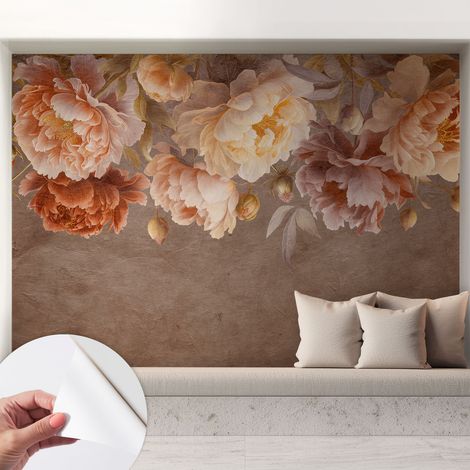 Tapete Selbstklebend - abwaschbar - trendige Wanddeko - elegant Fototapete  Blumige Eleganz 208x146 cm